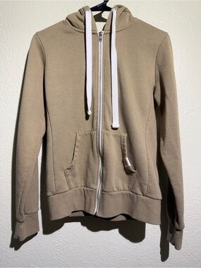 Reflex Beige Hooded Jacket with White Label